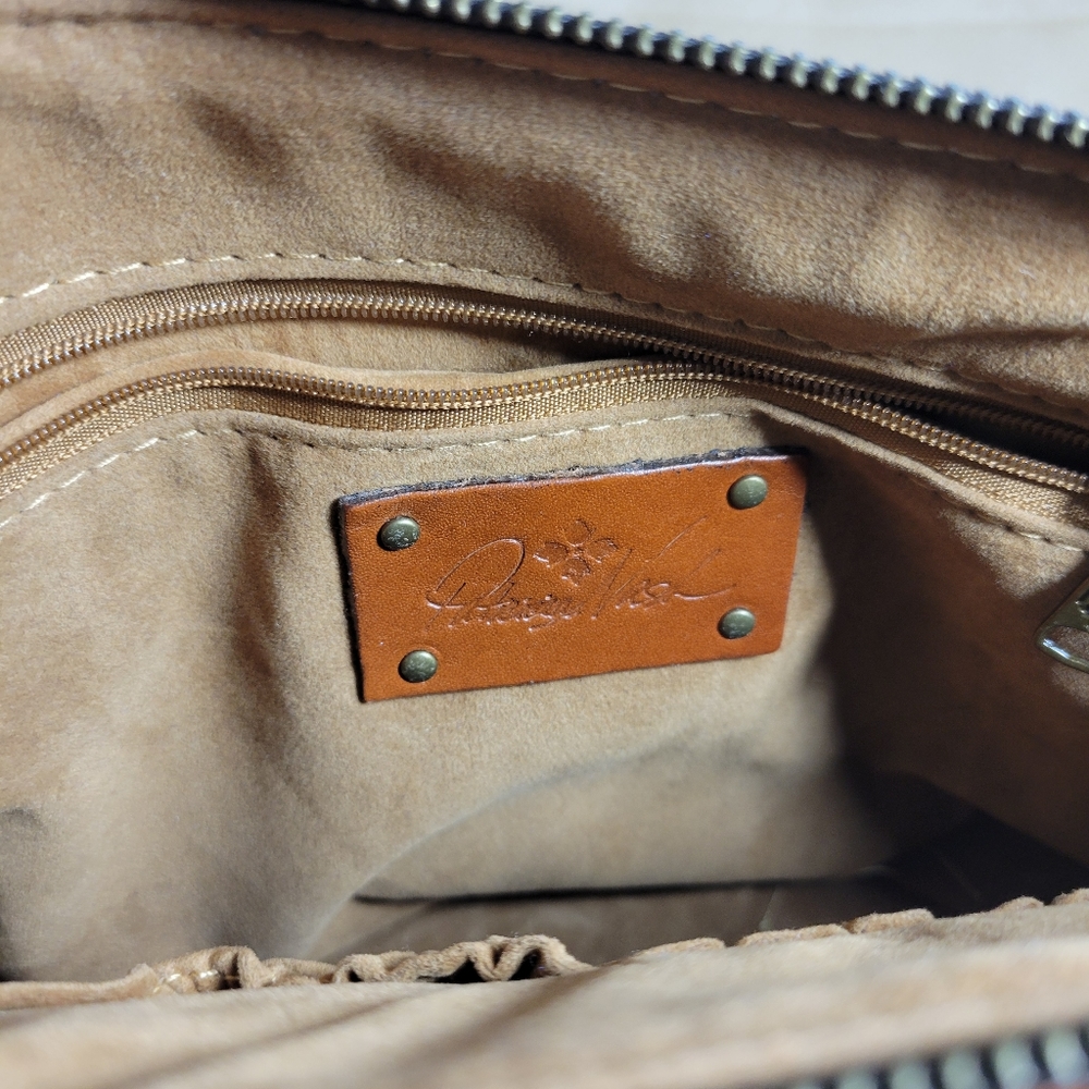 Patricia Avellino Crossbody Tan Heritage Full Grain Leather Bag Antique Brass - Picture 8 of 14